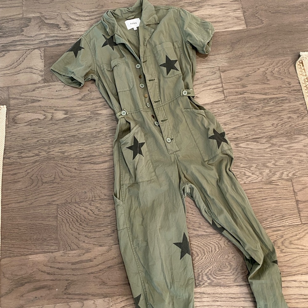 pistola Olive Green Star Utility Jumpsuit